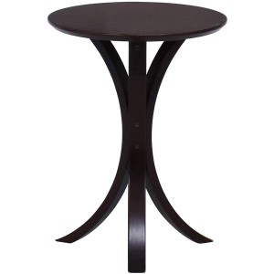 〔2個セット〕円形 サイドテーブル/ミニテーブル 〔ダークブラウン〕 約幅40cm 木製 北欧風