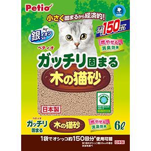 （まとめ）ガッチリ固まる木の猫砂 6L〔×3セット〕 (猫砂)〔代引不可〕