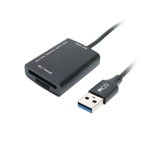 ミヨシ SD microSDカードリーダ USB-A 70cm USR-ASD2／BK〔代引不可〕