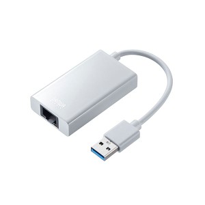 サンワサプライ USB3.2-LAN変換アダプタ（USBハブポート付・ホワイト） USB-CVLAN3WN〔代引不可〕