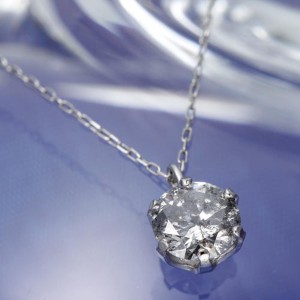 純プラチナ 0.5ct ダイヤモンドペンダント/ネックレス（鑑別書付き）〔代引不可〕