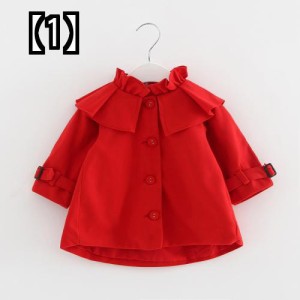 コート アウター トレンチコート 子供服 キッズ 女児 ガールズ かわいい フリル レッドキッズ ベビー マタニティ キッズファッション ト