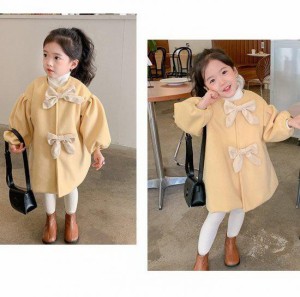 コート キッズ 子供服 キッズ服 ベビー服 子供 女の子 ガールズ キッズアウター アウター チェスターコート ラウンドネック ノーカラー