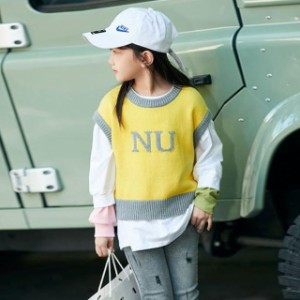 セーター ニット 韓国子供服 春 秋 冬 トップス 可愛い 子供服 アウター ベスト ニットソー 子供服  親子ペア