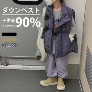 子供服 ダウンベスト 子供着 バックルデザイン ダックダウン 冬のアウターウェア 男の子 冬服 子ども キッズ アウター 防寒コート 冬用コ