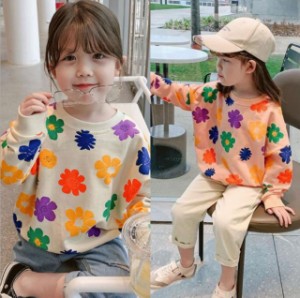 花柄かわいい韓国風子供服キュート100ｃｍ110ｃｍ120ｃｍ130ｃｍピンクベージュキッズ ベビー マタニティ キッズファッション トップス