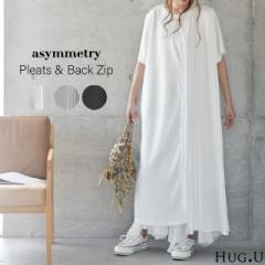  ワンピース ロングワンピース ロング マキシワンピース 一部5月下旬入荷 プリーツ Tシャツワンピース レディース ロングワンピ スリット