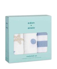 aden + anais (エイデンアンドアネイ) 【日本正規品】 ウォッシュクロスセット 3枚 (rock star)
