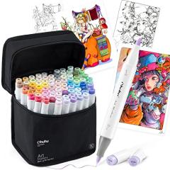 Ohuhu イラストマーカー 筆タイプ 80色81本 プロ愛用 パステル 筆