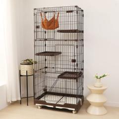 PETTOM キャットケージ 82cm x 82cm x 136cm PETTOM 猫ケージ キャットケージ ケージ トイレ付き 幅82cm 2/3段