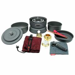 Alocs キャンプ用鍋セットCW-C05 キャンプクッカーセット 2〜4人対応 アルコール バーナー (CW05+追加お箸)