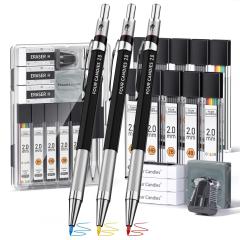 Four Candies シャープペンシル 3本セット 2mm 鉛筆メタル芯ホルダー