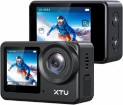 XTU S6 アクションカメラ 4K 20MP アクションカム スーパースムーズ手ぶれ補正4.0 スポーツカメラ Type-Cポート対応 外部マイク対応 縦向