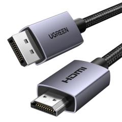 UGREEN 4K DisplayPort (ディスプレイポート) - HDMI 変換ケーブル 1080P@120Hz 4K@30Hz 単方向伝送 アクティブ DP 1.2 to HDMI 1.4 変