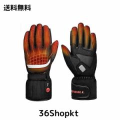 SNOW DEER バイク用 電熱グローブ ヒーター手袋 冬 防水 防寒 USB充電 充電式 7.4Vバッテリー付き