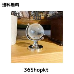 360°回転ミニ地球儀 ガラス 置き物 水晶 飾り物 クリア 工芸品 地球儀