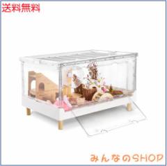 Ruexue ハムスターケージ&モルモットケージ、小動物ペット用の完全透明でエコフレンドリーな大型アクリルケージ、例えば:ヒゲトカゲ、ネ