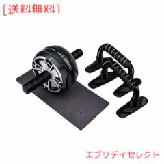 CATOOM 腹筋ローラー マット付き + 腕立て、 アブホイール、 エクササイズウィル 耐荷重220KG 筋トレグッズ ブラックグレー