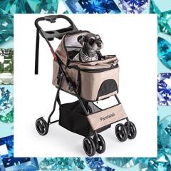 Pandaloli カート 犬 ベビーカー中型犬 小型犬 猫 多頭　バギー Amazon | Pandaloli ペットカート ベビーカー 犬 バギー:小型犬