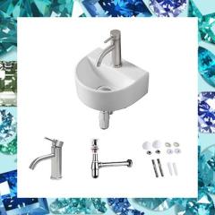 JOMOWN 壁掛け手洗い器 混合水栓 排水金具セット JOMOWN混合水栓付き】 手洗い器 壁掛け 手洗器 オシャレ 洗面ボール
