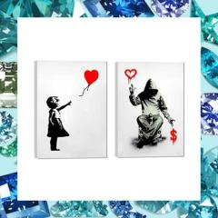 バンクシー 風船と少女 絵画 愛とお金 ポスター アートパネル