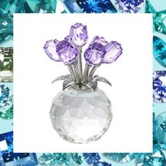 結婚記念日プレゼント 女性 人気 K9クリスタル紫のバラギフト 枯れ