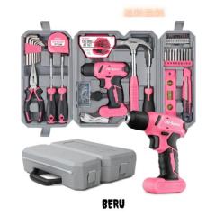 Hi-Spec 電動ドライバー 工具セット 58本組 ピンク 8V USB 電動ドリル