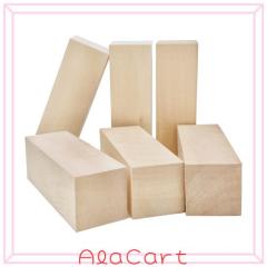 Thiecoc 6本セット木 15cm × 5cm × 5cm 木材 角材 ブロック 彫刻用