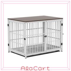 bingopaw 犬用ケージ 屋根付きホワイト XL BingoPaw 大型犬用ケージ 屋根付き 木製 室内 連結 丈夫 中型犬 ドッグ