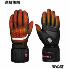 SNOW DEER バイク用 電熱グローブ ヒーター手袋 冬 防水 防寒 USB充電 充電式 7.4Vバッテリー付き