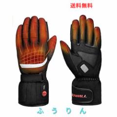 SNOW DEER バイク用 電熱グローブ ヒーター手袋 冬 防水 防寒 USB充電 充電式 7.4Vバッテリー付き