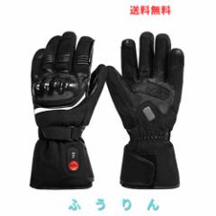 SNOW DEER バイク用 電熱グローブ ヒーター手袋 冬 防水 防寒 USB充電 充電式 7.4Vバッテリー付き