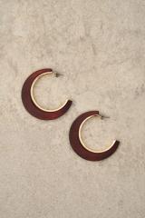 WOOD BIG HOOP EARRINGS/EbhrbOt[vsAX WOMENSfB[X