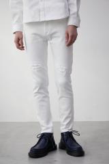 VINTAGE HEM DAMAGE WHITE DENIM/re[Ww_[WzCgfj MENSY