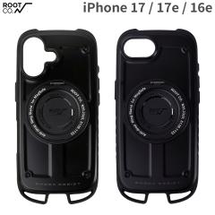 ROOT CO. MagSafe�Ή� iPhone17 17e 16e �P�[�X �����O�X�^���h�t�� GRAVITY Shock Resist Case Rugged Plus. �u���b�N�y magsafe �}�O�Z