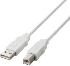 ELECOM �G���R�� EU RoHS���� USB2.0�P�[�u�� AB�^�C�v/5.0m �z���C�g USB2-ECO50WH