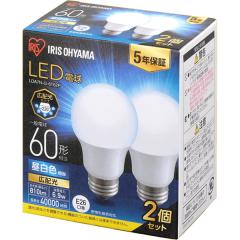 IRIS OHYAMA �A�C���X�I�[���} LED�d�� E26 �L�z��2P �����F 60�`(810lm) LDA7N-G-6T62P
