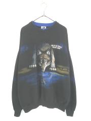 レディース 古着 CERVELLE ブラック デニム×タイガー トラ柄 フェイク