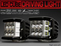 LED hCrOv DRIVING LIGHT CUBE  27W CREE XB-D E2Zbg 12V 24V P-500