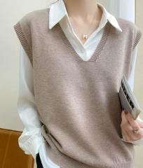 学生風 トップス ベスト 袖なし ノースリーブ Vネック 大人可愛い シンプル カジュアル おしゃれ メンズライク ボーイッシュ クール 無地