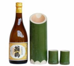 【ふるさと納税】翁鶴 生もと純米酒と竹筒とおちょこ付き◇