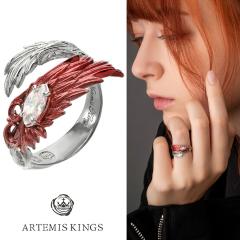 ROKUZAN 琥珀 歌川国芳 流行猫の曲鞠 リング 指輪 11〜17号 シルバー