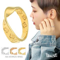 Blue Cat �I�ׂ�3�J���[ �l�t �N���[�o�[ �E�F�[�u �����O �w�� 9�`17�� ���f�B�[�X�����O �V���o�[ 925 �s���N�S�[���h �S�[���h �� 