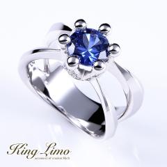 King Limo INPERIAL CROWN �p���F �C���y���A���N���E�� �����O ���� �V���Z�e�B�b�N�T�t�@�C�A �L���O���� �V���o�[925 �V���o�[�A�N�Z