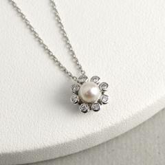 K18 �z���C�g�S�[���h ������^�� �y���_���g �_�C�������h 18�� 18k �V�R �_�C�� �^�� �p�[�� �W���G���[ �l�b�N���X ����� ���f�B�[�X