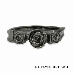 PUERTA DEL SOL Three Rose �ԕ� ���[�Y �K�N �o�� �����O(7���`23��) �u���b�N �V���o�[950 �`�^���R�[�e�B���O ���j�Z�b�N�X �V���o�[
