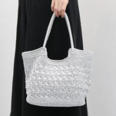 カシュカシュ（cache cache）/カシュカシュ cachecache / メタリックコード柄編みトートバッグ