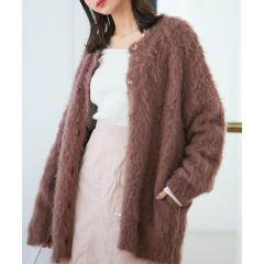 ビス(VIS)/くるくるシャギーチュニックカーディガン ビス(VIS)/くるくるシャギーチュニックカーディガン