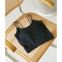 ビス(VIS)/【洗える】ダブルストラップ短丈カップ付きキャミソール ビス(VIS)/【洗える】ダブルストラップ短丈カップ付きキャミソール