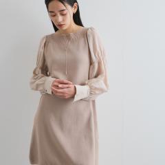 ビス(VIS)/【洗える】ニットドッキングAラインミニワンピース ビス(VIS)/【洗える】ニットドッキングAラインミニワンピース